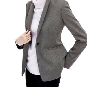 Like New Banana Republic Grey Polka Dot Blazer